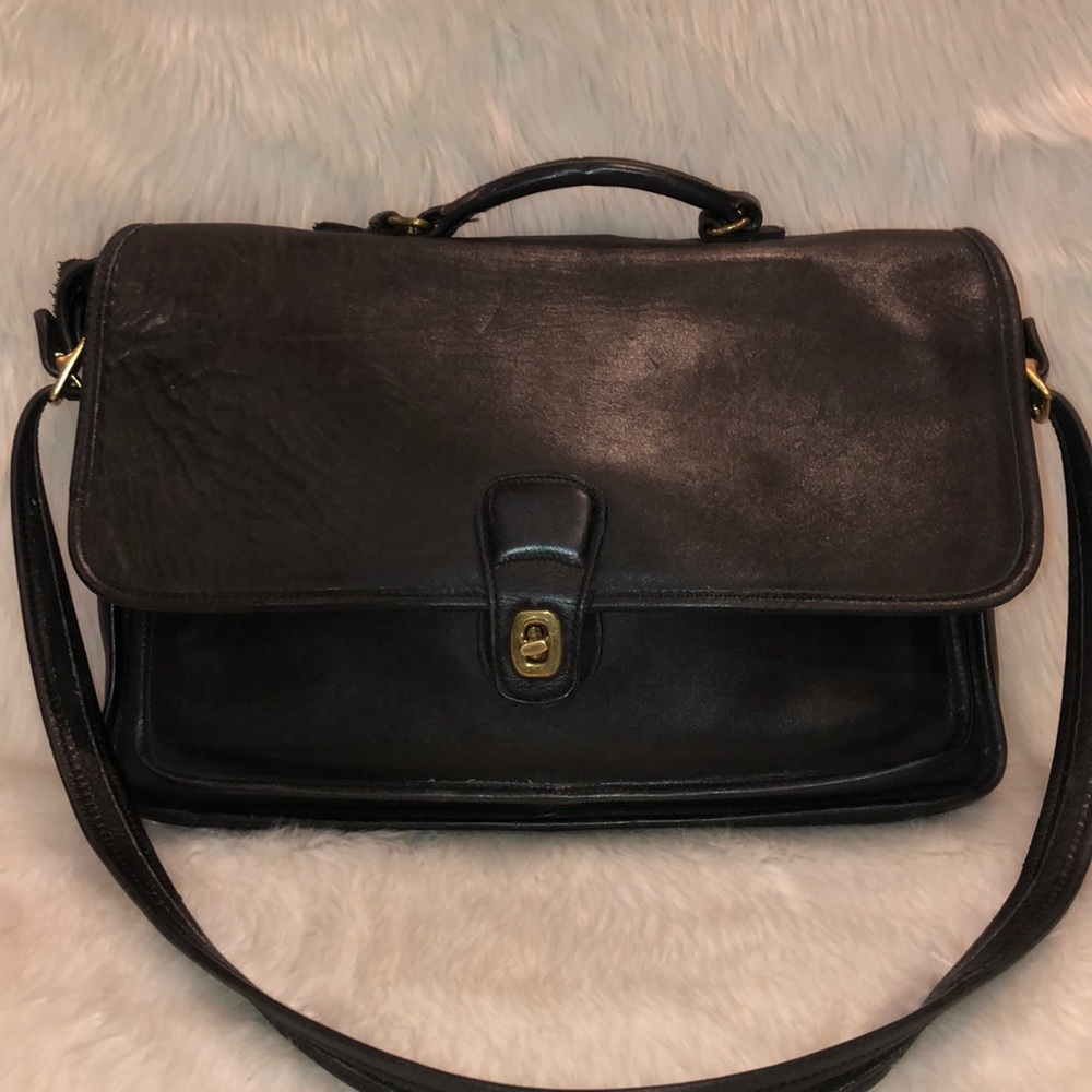 Authentic vintage COACH black briefcase